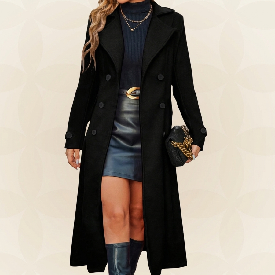 MAREN trenchcoat Zwart