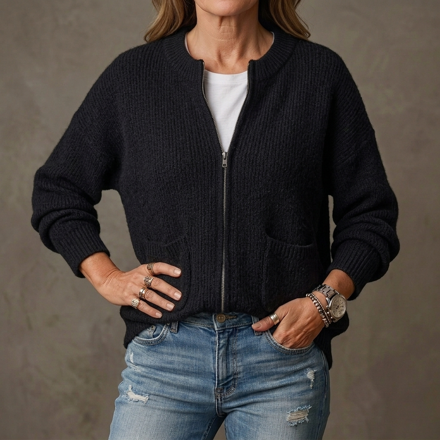 SIEN | LICHT HERFSTVEST MET RITSSLUITING