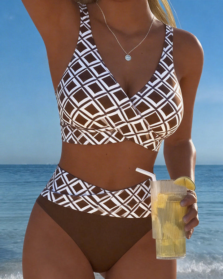 Ivana | Bikini met bh-snit en diamantpatroon