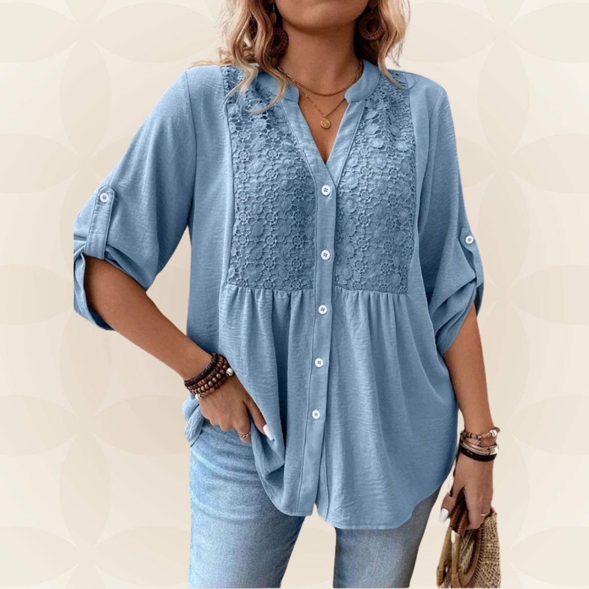 Renate | Blouse met V-hals en knopen