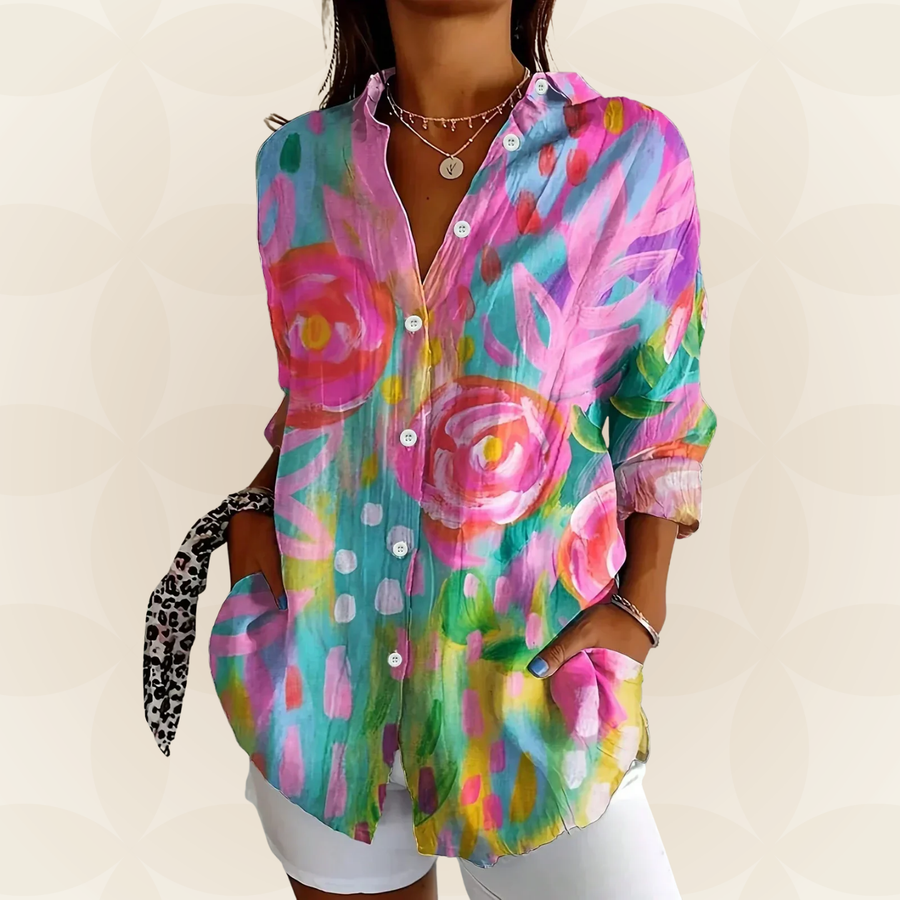 Cornelia | Blouse met kleurrijke print