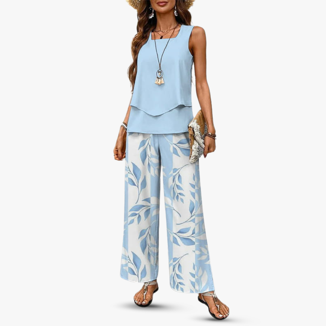 Roos | Tweedelige set met mouwloze top en broek