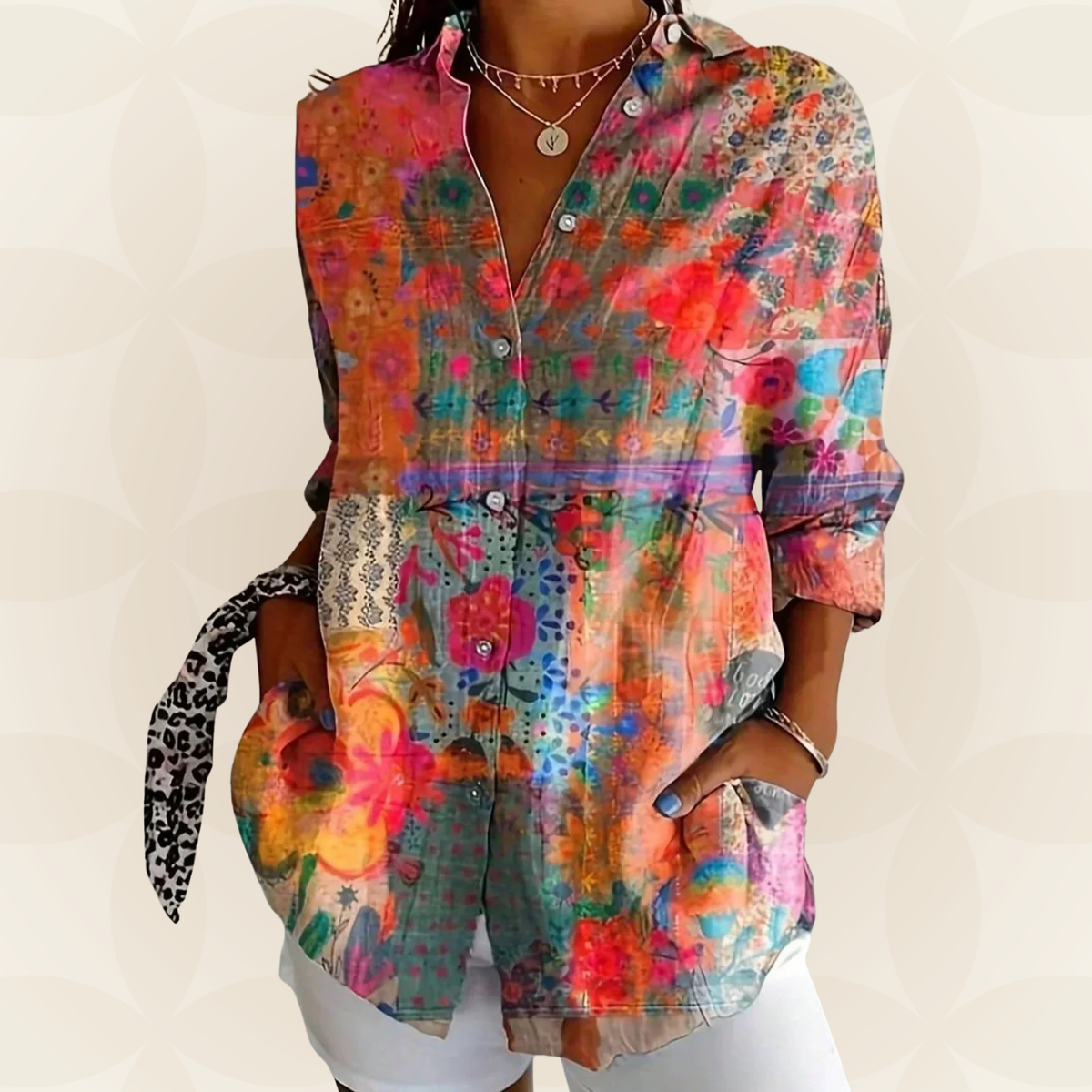Cornelia | Blouse met kleurrijke print