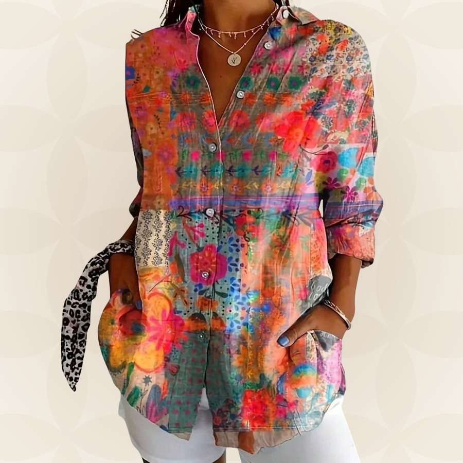Cornelia | Blouse met kleurrijke print