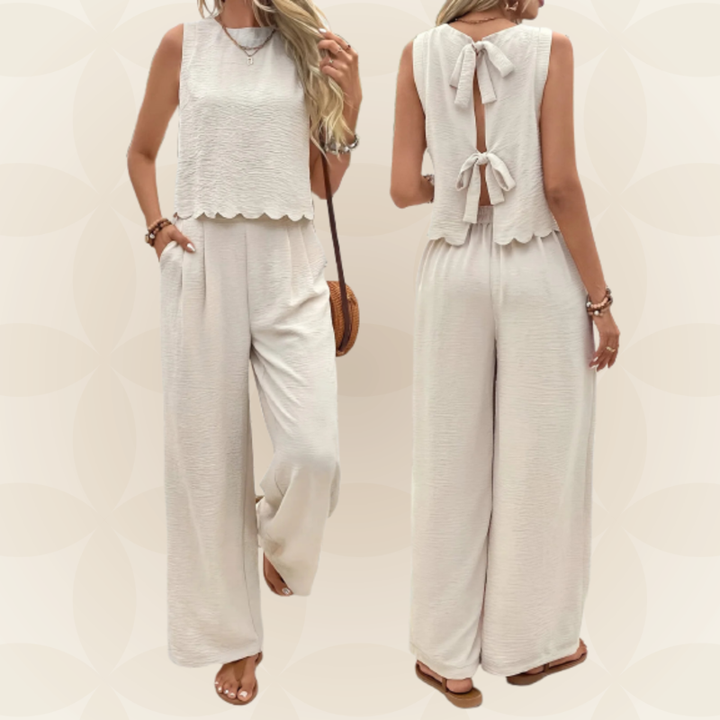 Brigitte | Tweedelige set met mouwloze top en broek