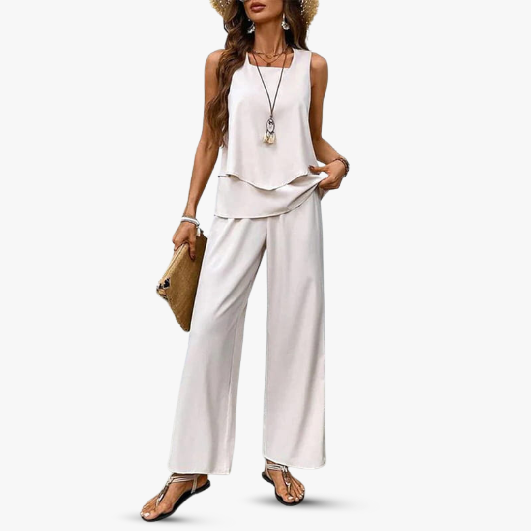 Roos | Tweedelige set met mouwloze top en broek