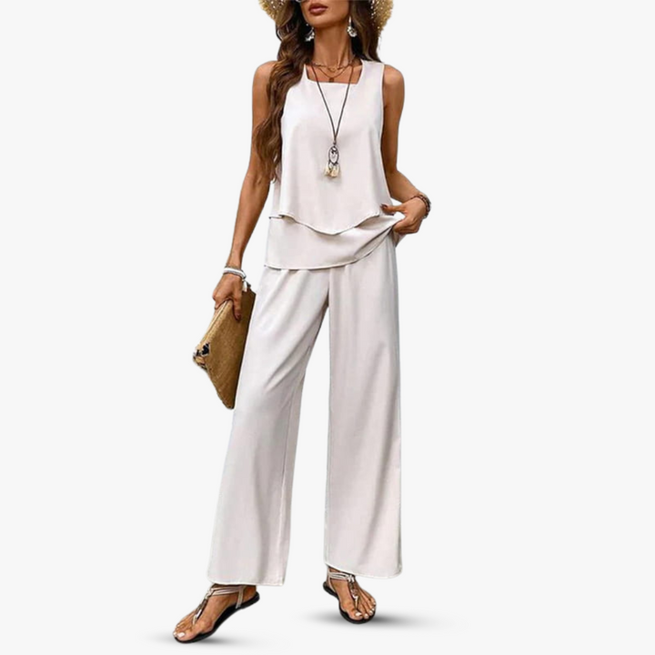Roos | Tweedelige set met mouwloze top en broek