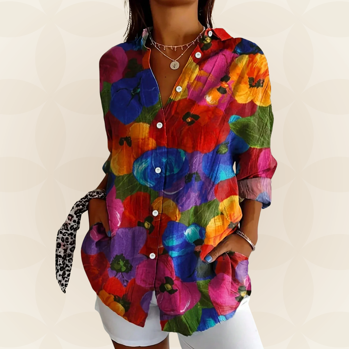 Cornelia | Blouse met kleurrijke print