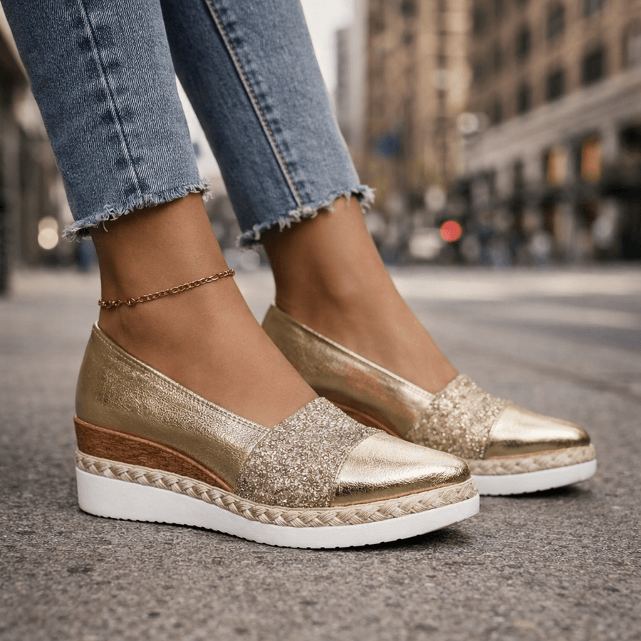 Ida | Glitter wedge sneakers