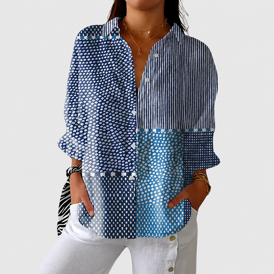Wieke | Kleurrijke blouse met print