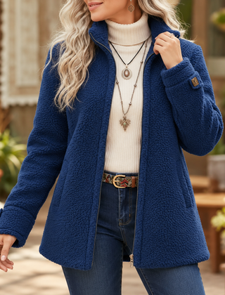 GERDA fleece jas Donkerblauw
