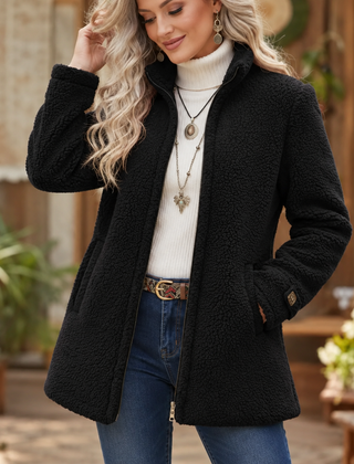 GERDA fleece jas Zwart