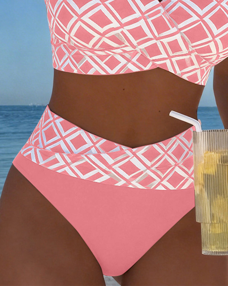 Ivana | Bikini met bh-snit en diamantpatroon