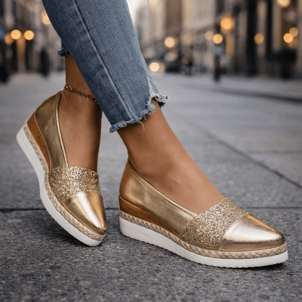 Ida | Glitter wedge sneakers