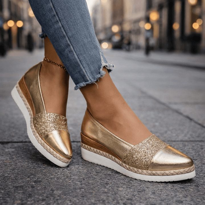 Ida | Glitter wedge sneakers