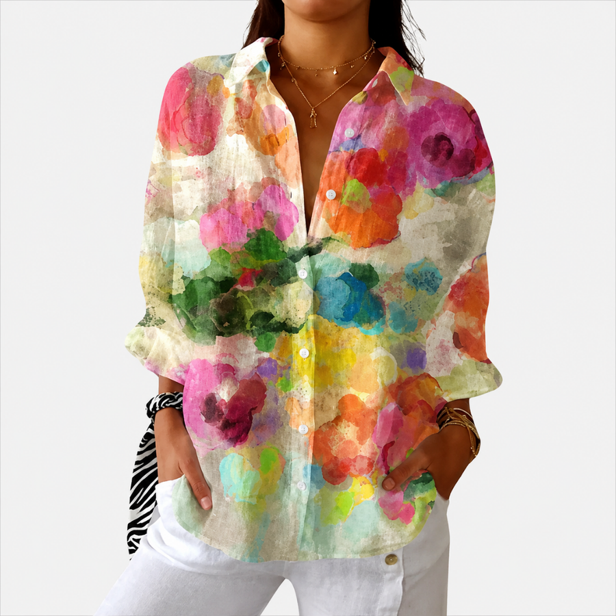 Silke | Geprinte blouse met kleurrijk patroon