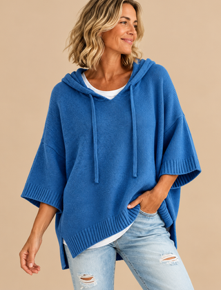 GEERTJE poncho Blauw