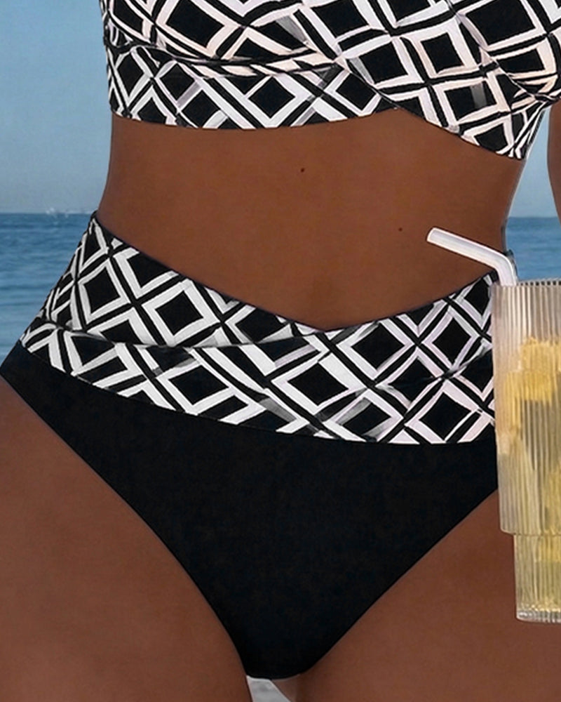 Ivana | Bikini met bh-snit en diamantpatroon