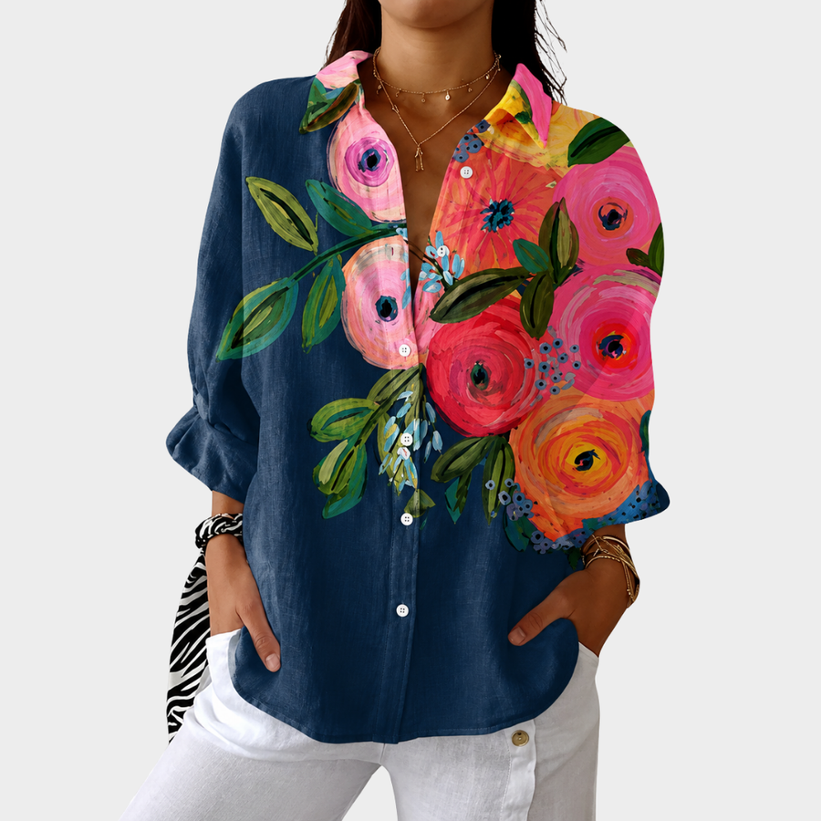 Bente | Kleurrijke blouse met bloemenprint