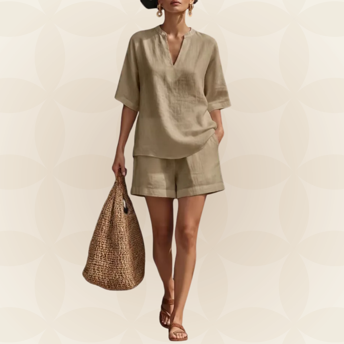 Melanie | Comfortabele set met blouse en shorts voor de zomer