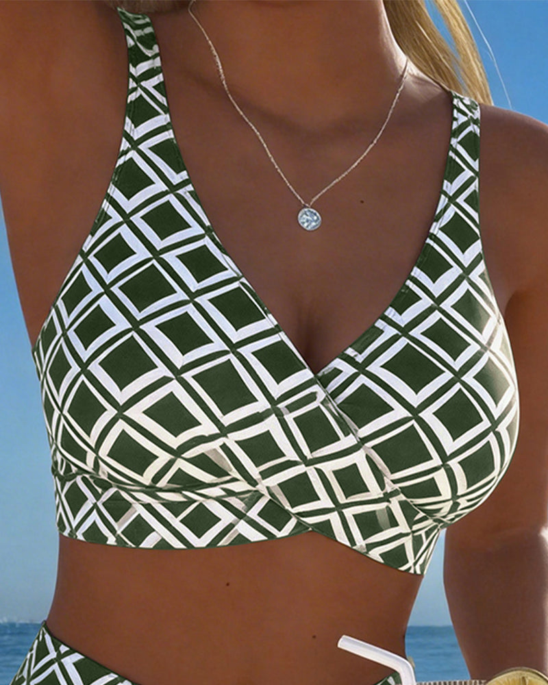Ivana | Bikini met bh-snit en diamantpatroon