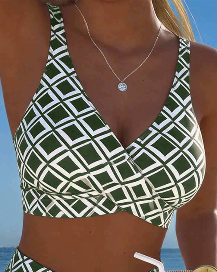 Ivana | Bikini met bh-snit en diamantpatroon