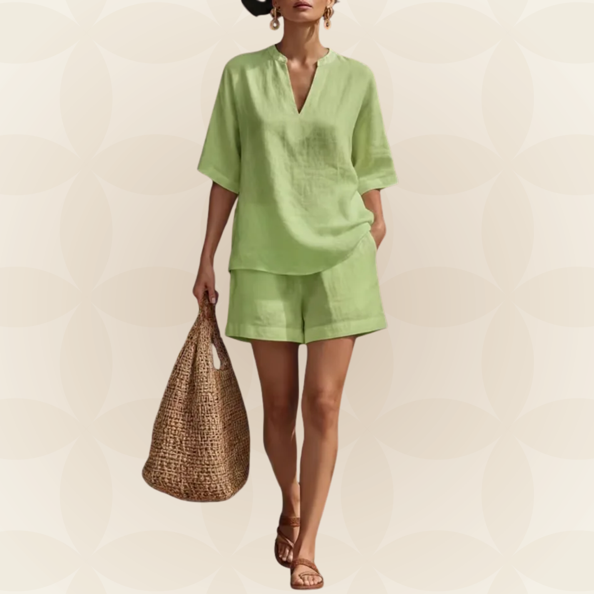 Melanie | Comfortabele set met blouse en shorts voor de zomer