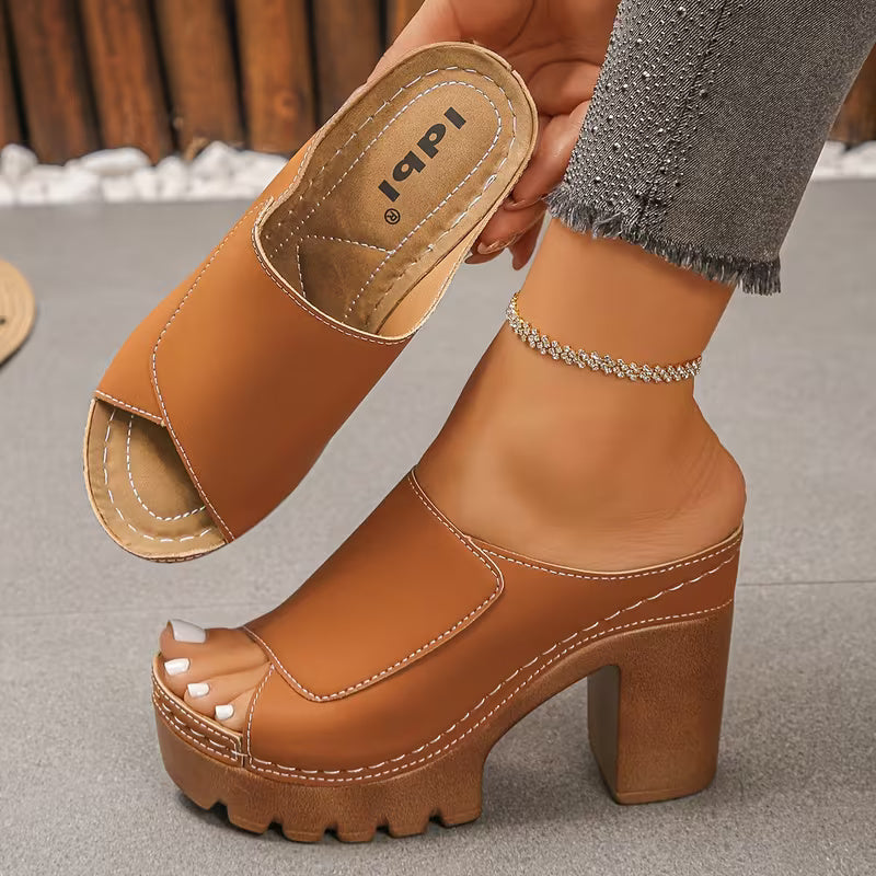 Hilde | Sandalen met hoge hak en open tenen