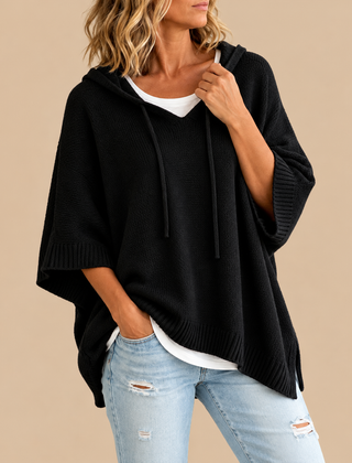 GEERTJE poncho Zwart