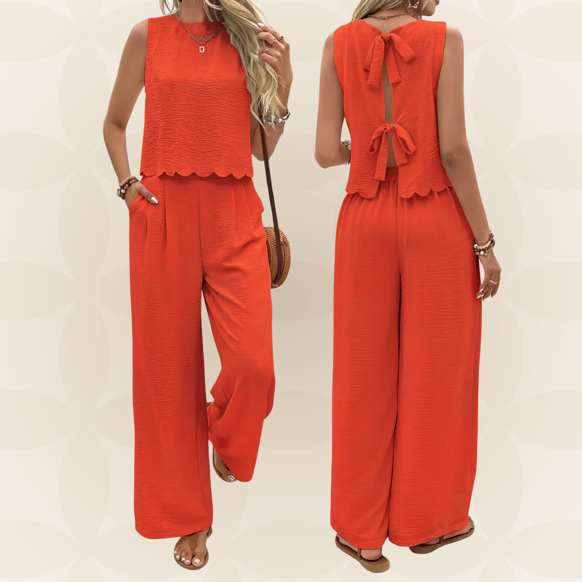 Brigitte | Tweedelige set met mouwloze top en broek