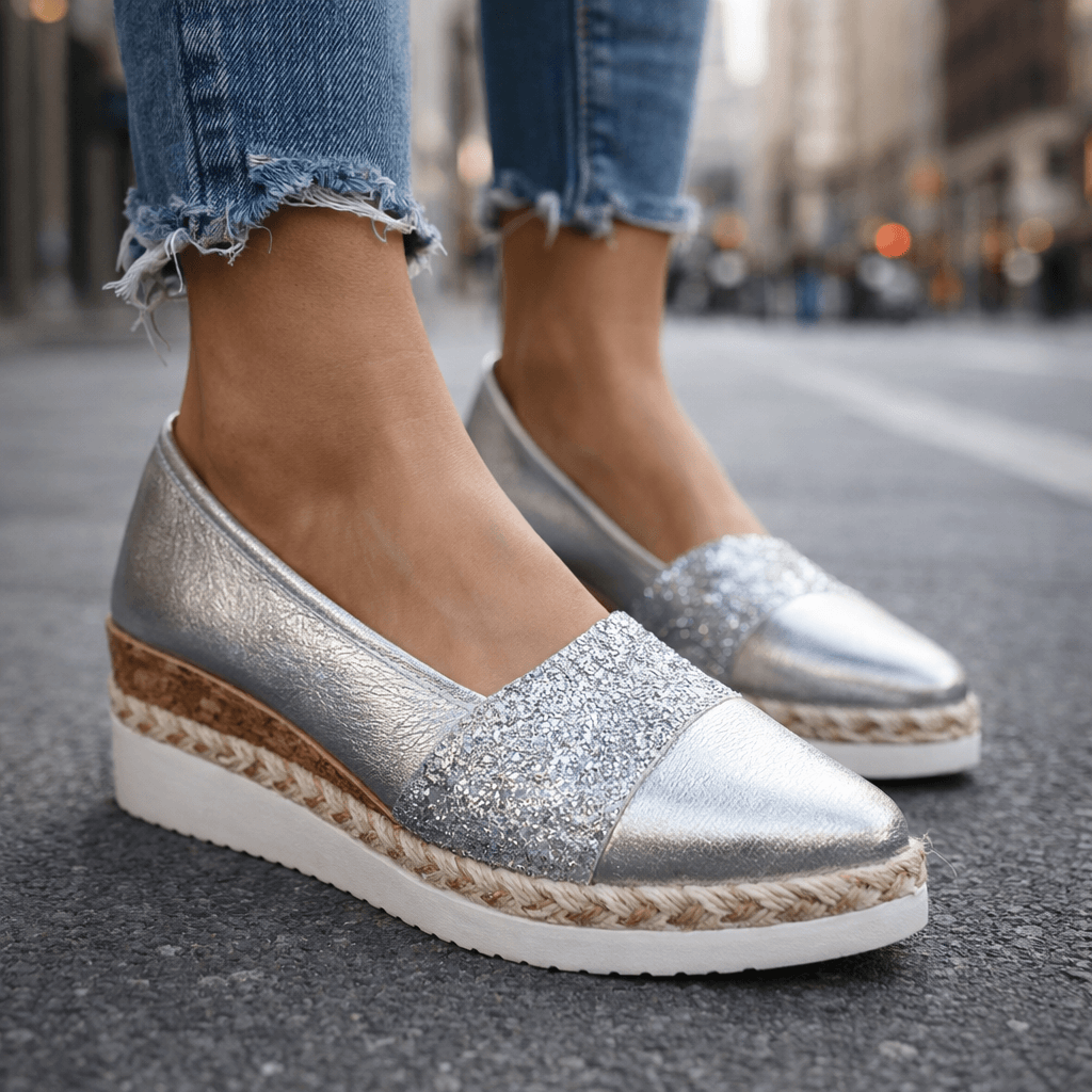 Ida | Glitter wedge sneakers