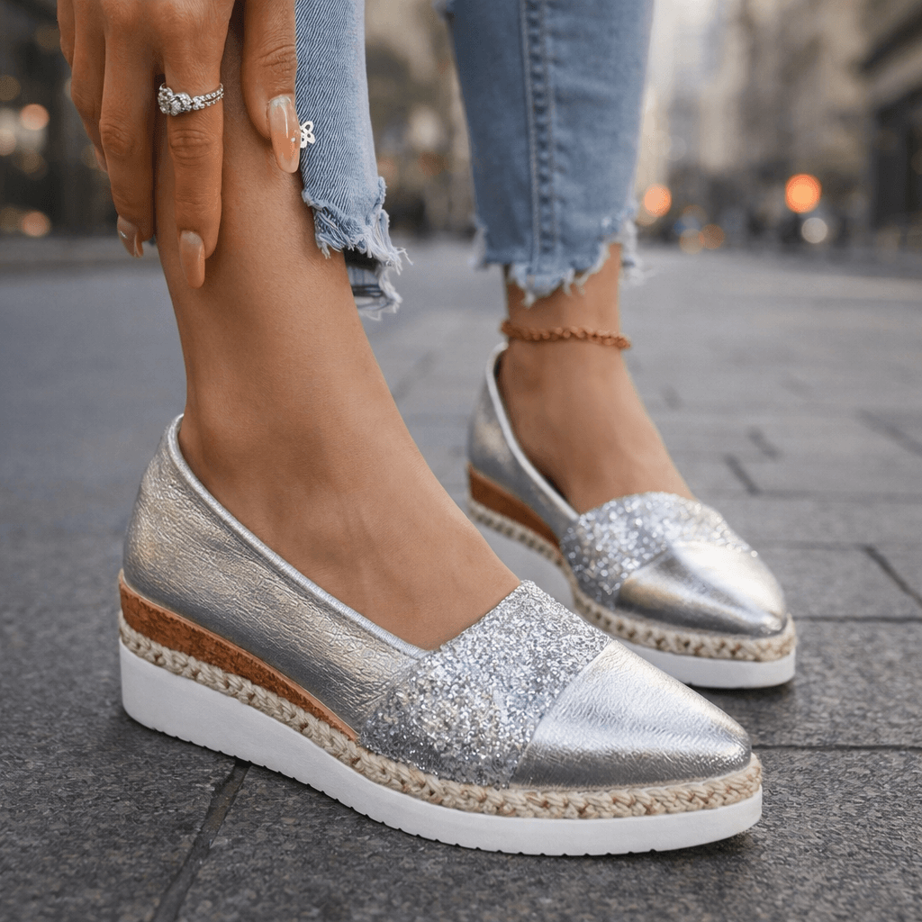 Ida | Glitter wedge sneakers