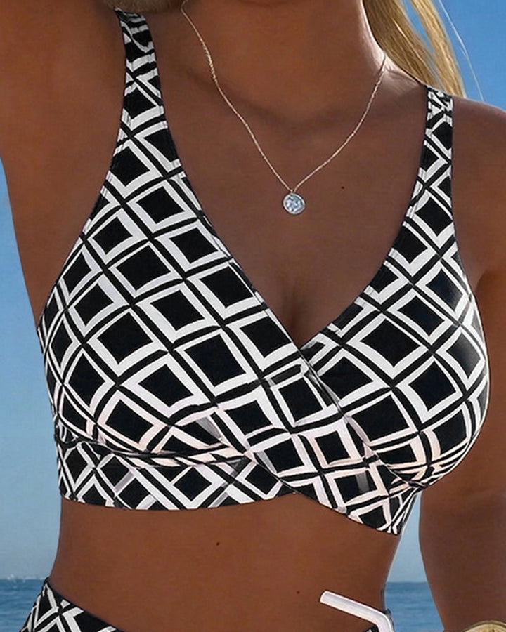 Ivana | Bikini met bh-snit en diamantpatroon