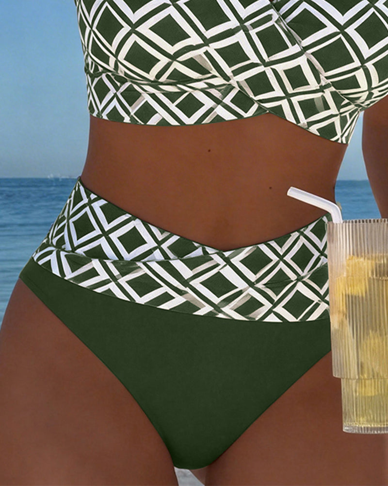 Ivana | Bikini met bh-snit en diamantpatroon