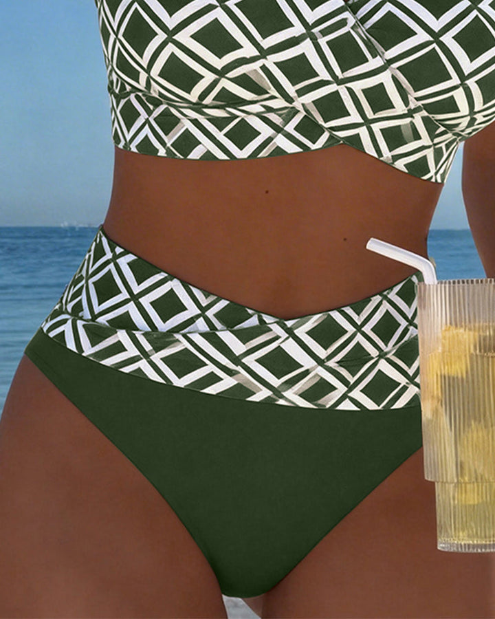 Ivana | Bikini met bh-snit en diamantpatroon