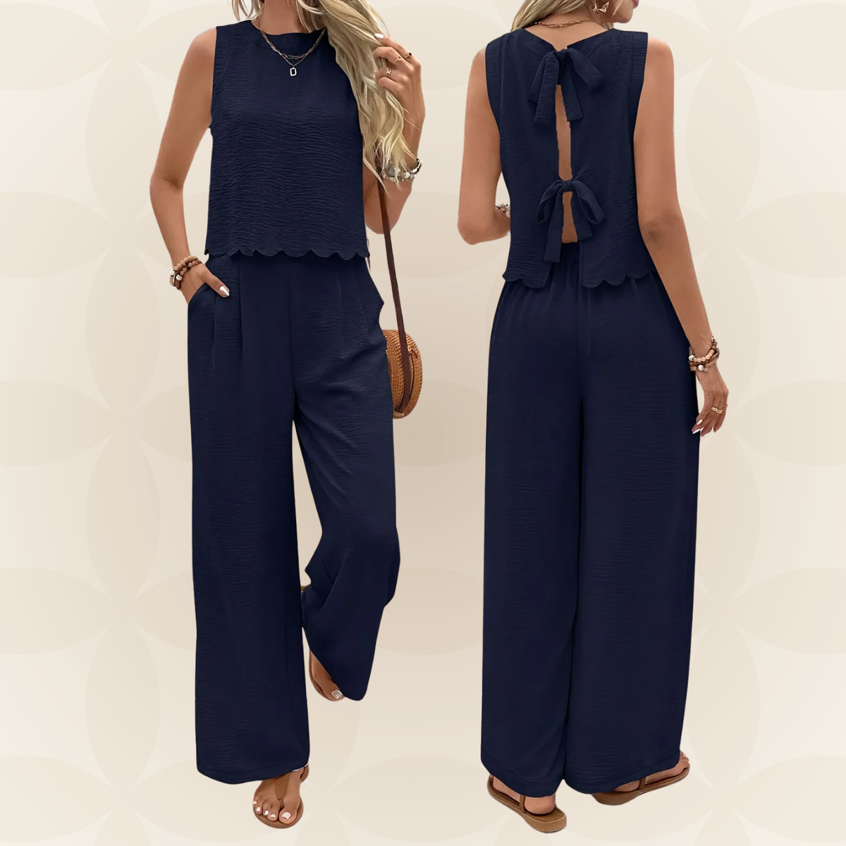 Brigitte | Tweedelige set met mouwloze top en broek
