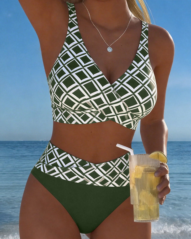 Ivana | Bikini met bh-snit en diamantpatroon