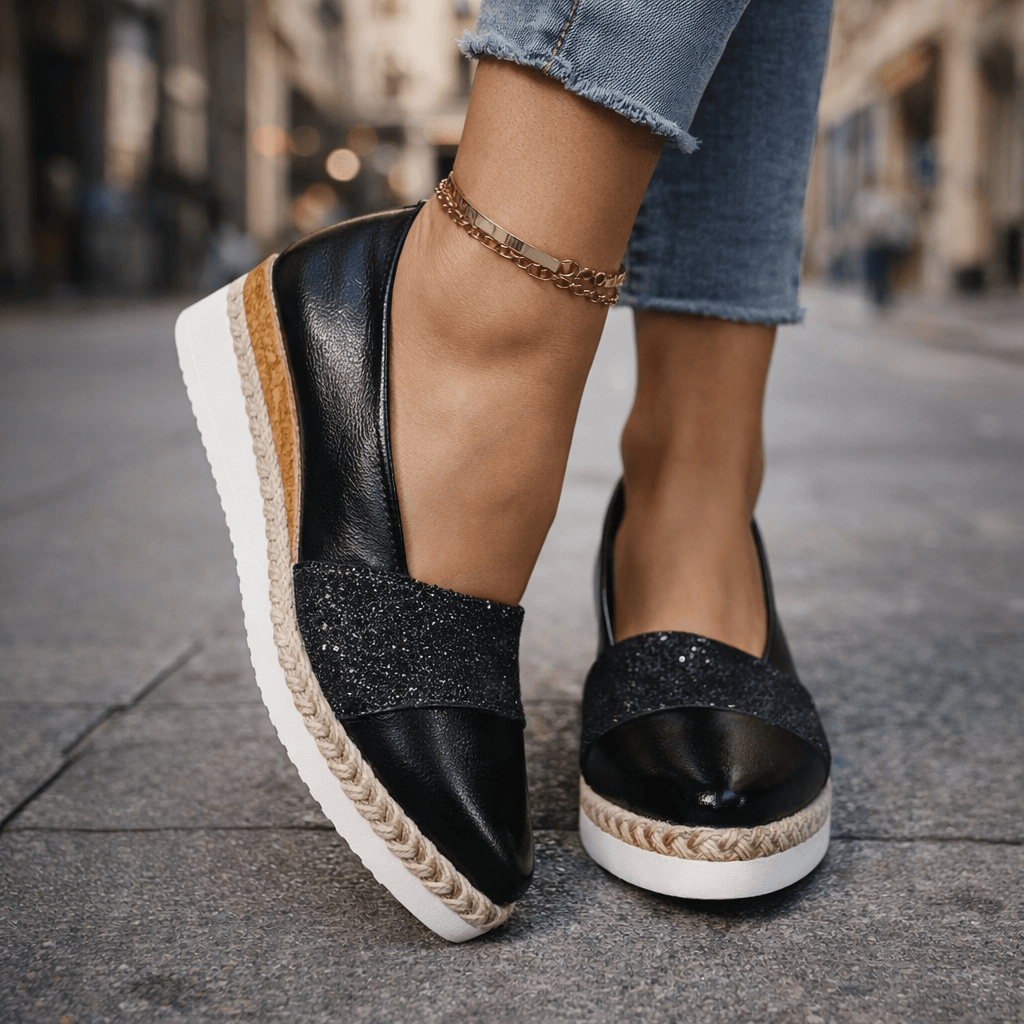 Ida | Glitter wedge sneakers