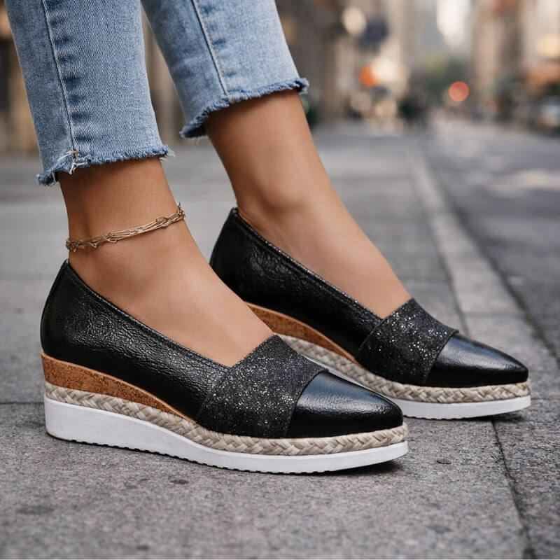 Ida | Glitter wedge sneakers