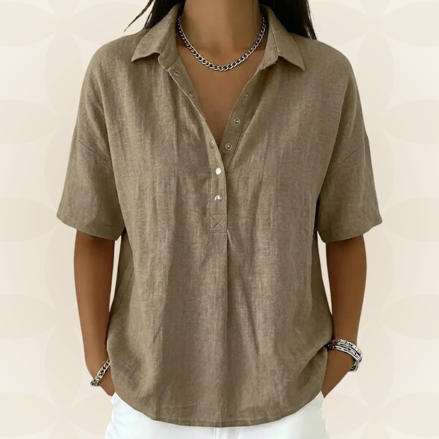 Sonja | Blouse met kraag en knoopdetail
