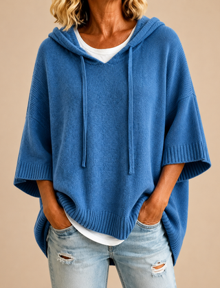 RIEK poncho Blauw