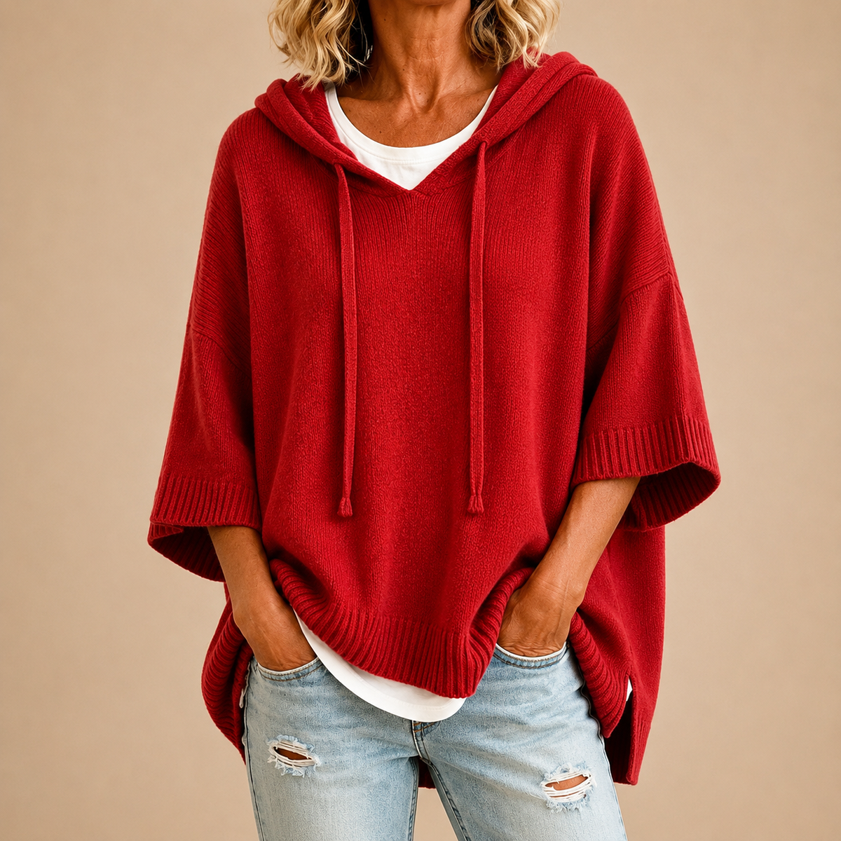 RIEK poncho Rood