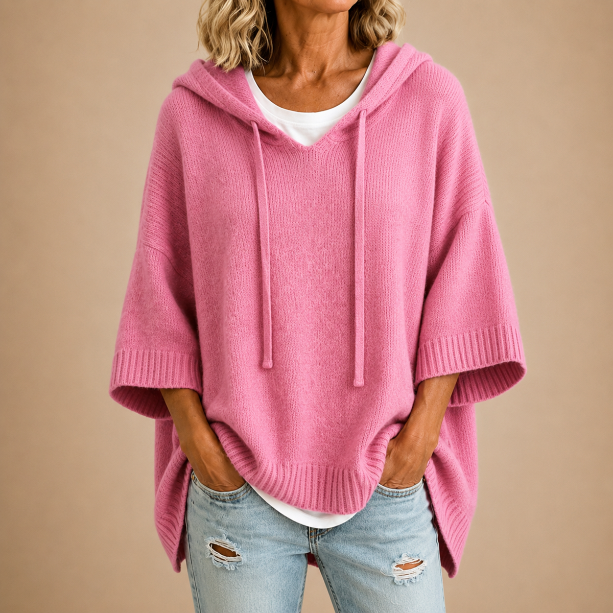 RIEK poncho Roze