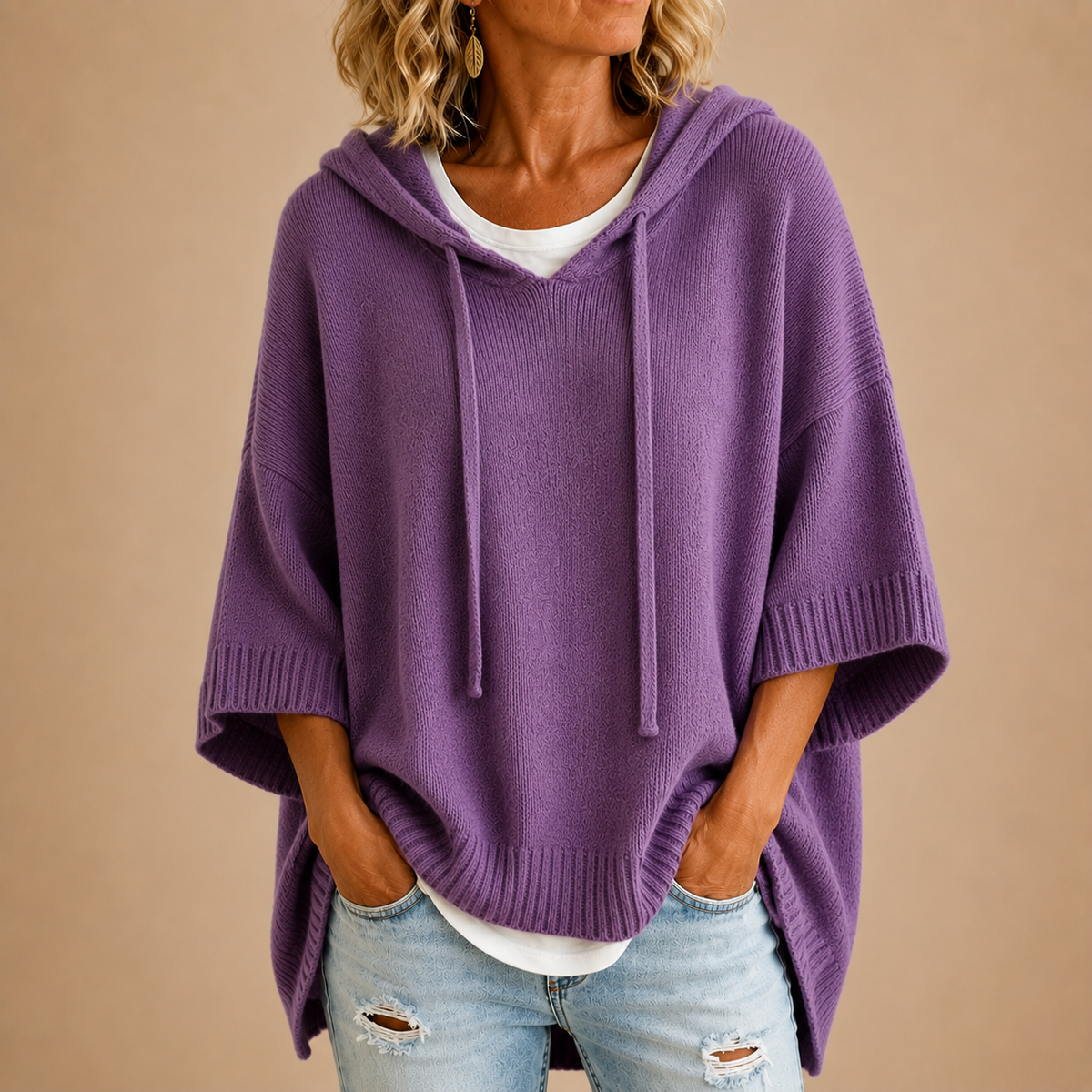 RIEK poncho Paars