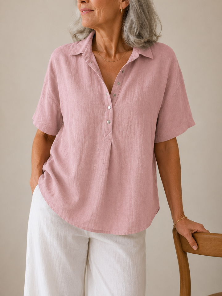 Sonja | Blouse met kraag en knoopdetail