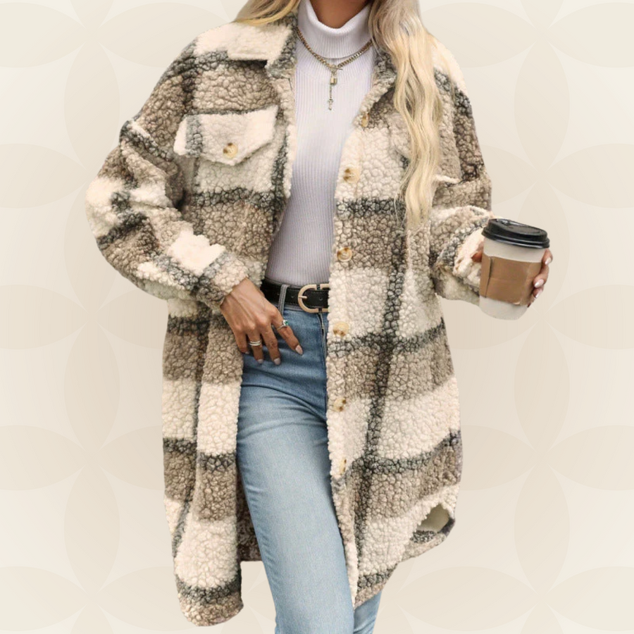 Regina | Zachte ruitjas met teddylook
