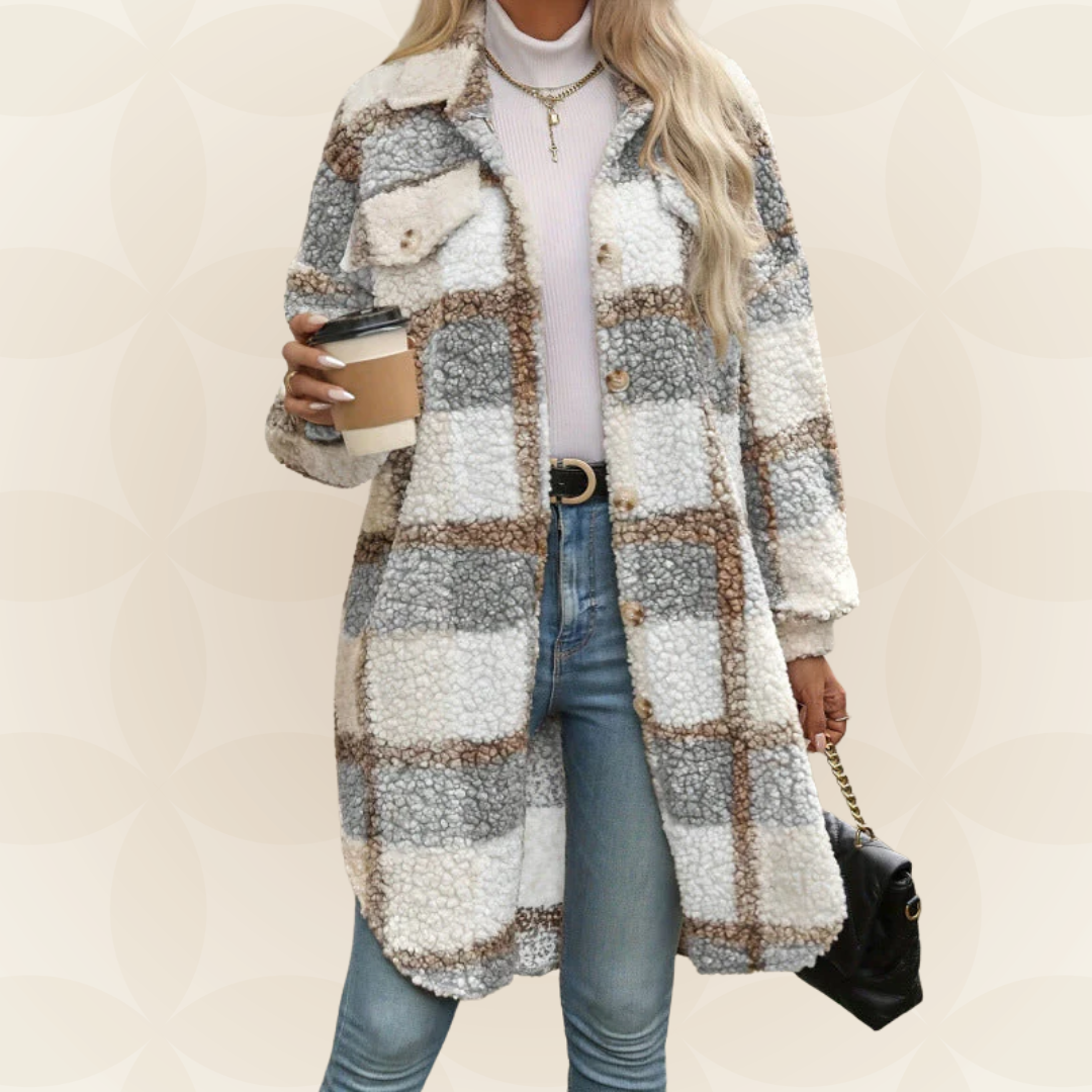 Regina | Zachte ruitjas met teddylook