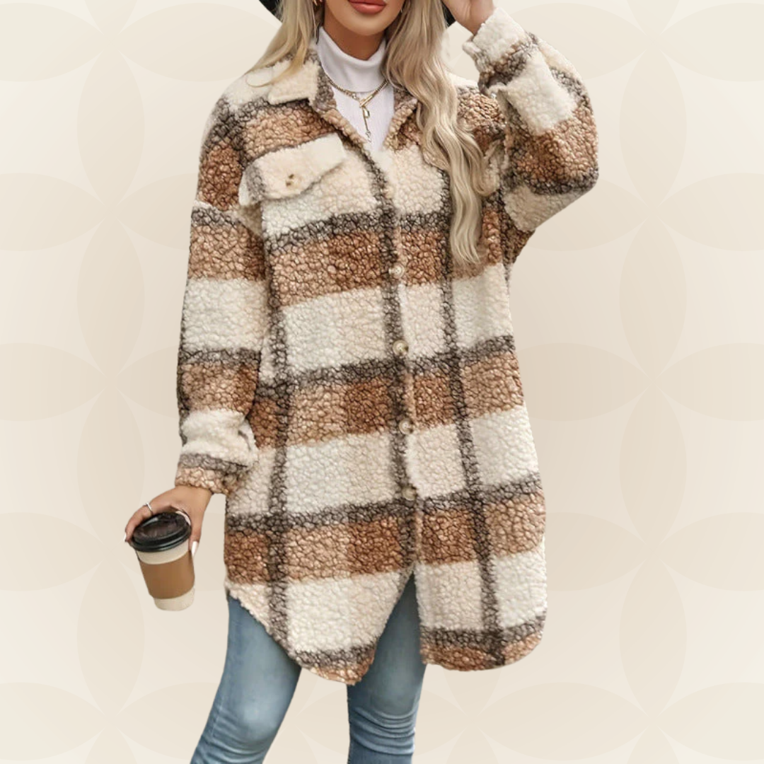 Regina | Zachte ruitjas met teddylook