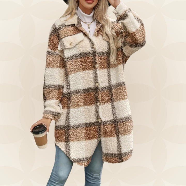 Regina | Zachte ruitjas met teddylook
