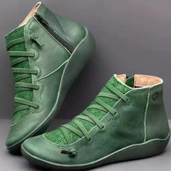 Jolanda veterlaarzen vintage stijl groen